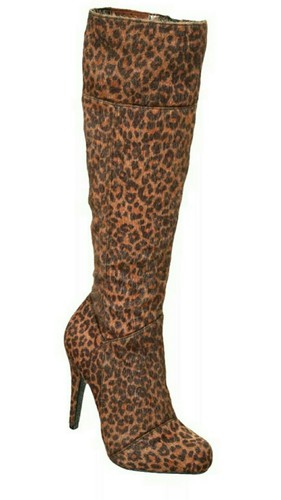Justfab bottes léopard marron - bottes,